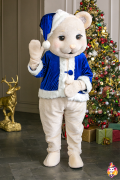 Santa Blue velvet costume for Mascot